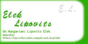 elek lipovits business card
